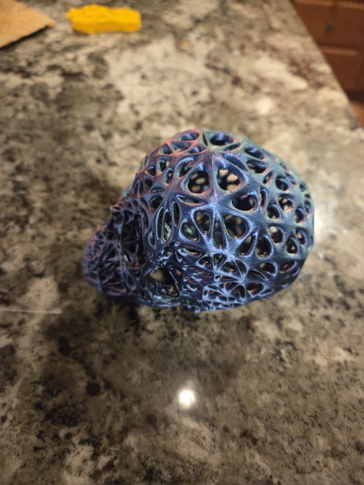 Shiny Dark Purple 3-D Printed Skull