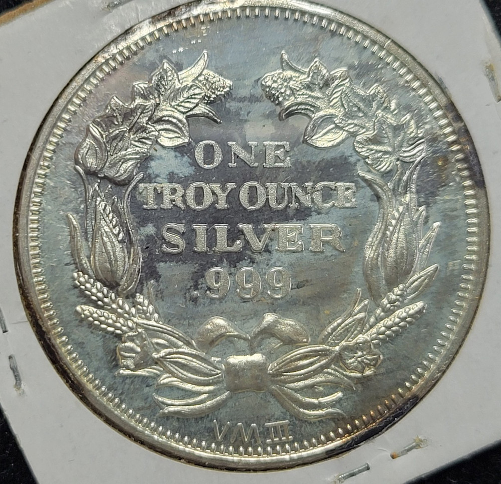 1 ounce Silver Round Flying Eagle VM III MS/BU Very Rare Mint State Encapsulated