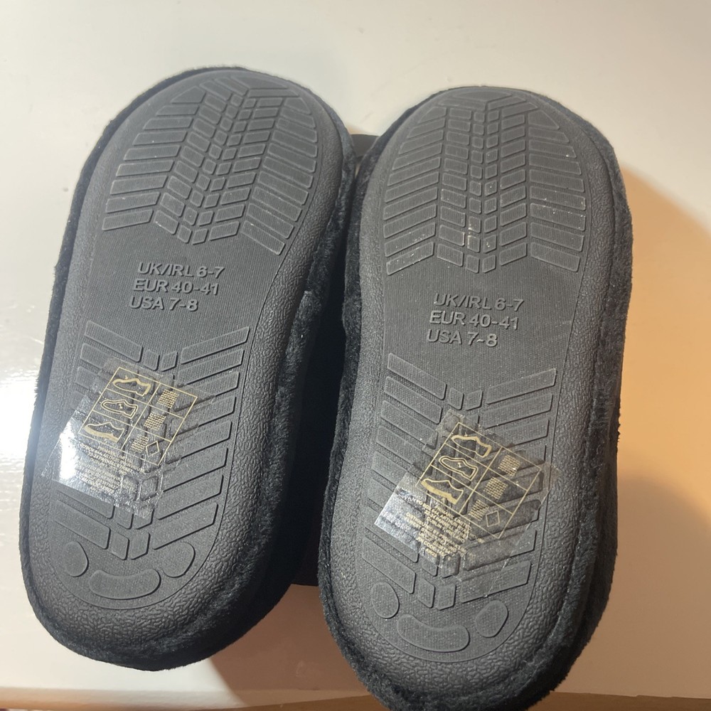 Marvel Mule Slippers Black Mens Emboreded Small