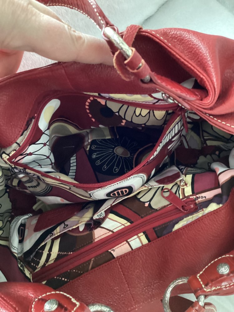 brighton red leather purse handbag bag