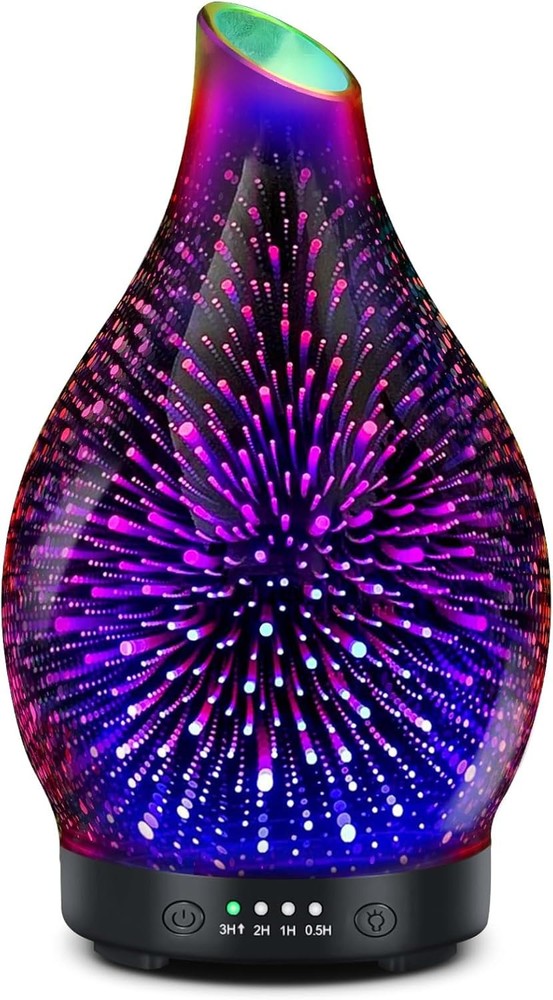 Essential Oil Diffuser Hand Blown Glass Aromatherapy Diffuser - Ultrasonic Cool
