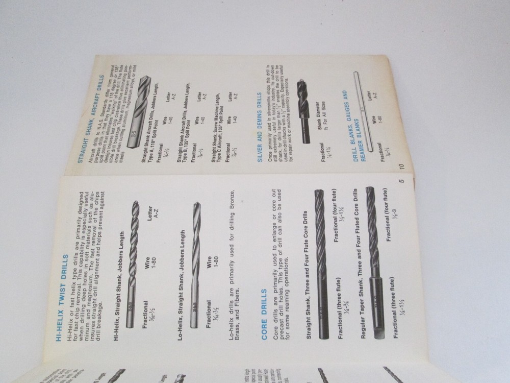 Twist Drill Selection Guide Brown And Sharp Foldout Vintage Good Reference Chart