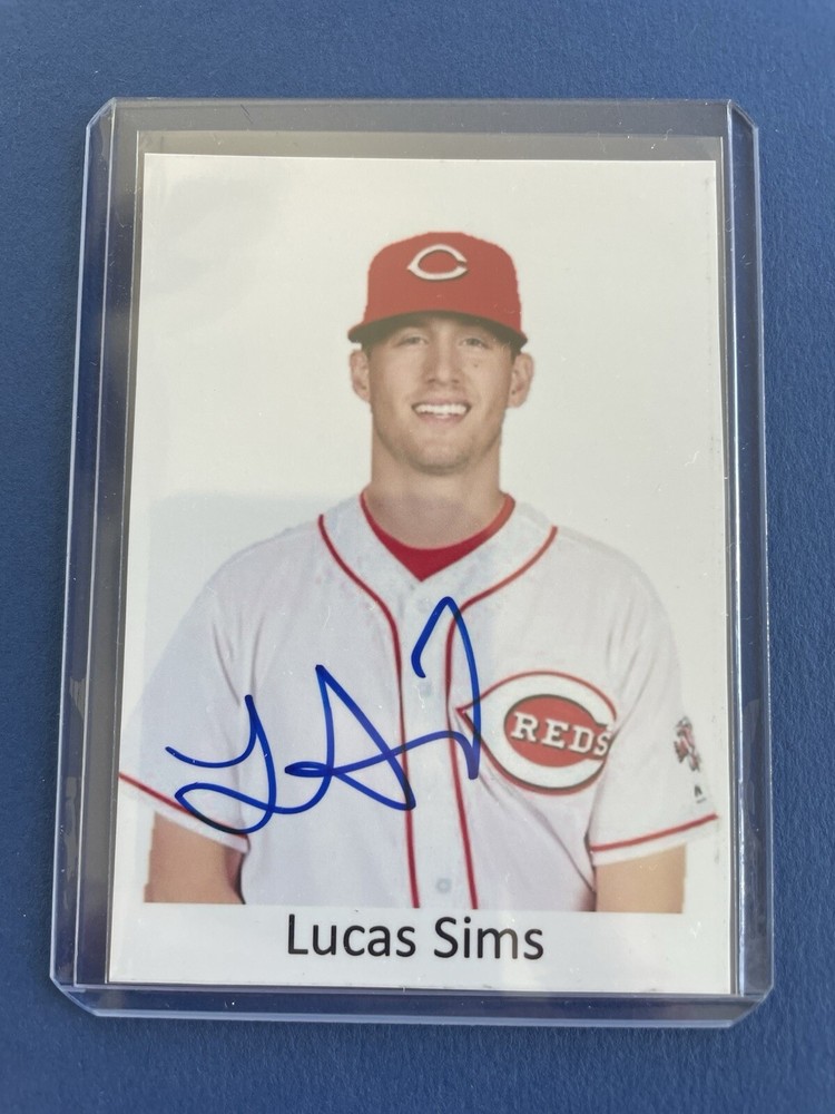 Custom Baseball Card Lucas Sims Cincinnati Reds Autographed Auto Authentic