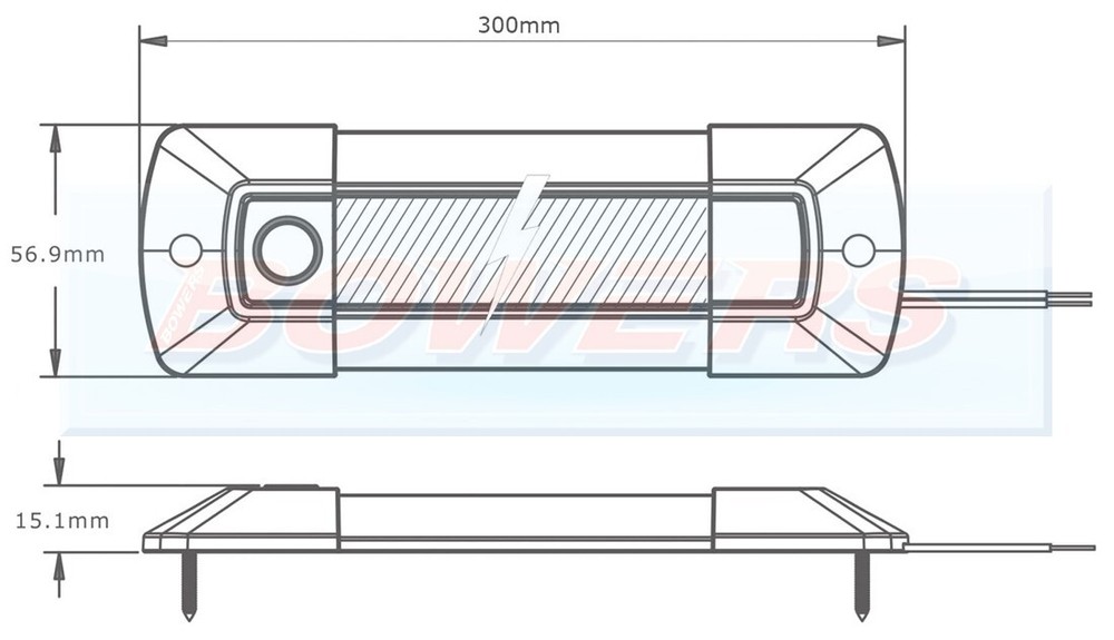 300mm 12v/24v LED LOW PROFILE SLIM FLAT PANEL INTERIOR STRIP LIGHT