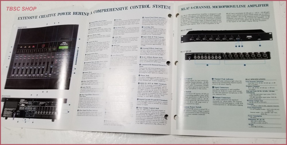 Yamaha DMP7 Digital Mixing Processor Engine Sales Brochure