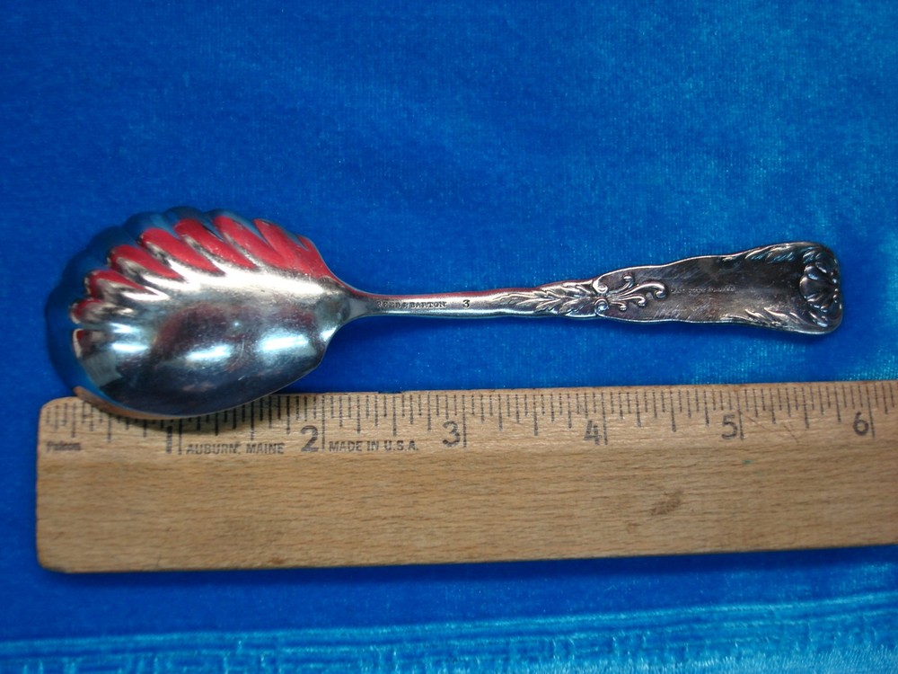 REED & BARTON SILVER PLATE - LE LOUVRE PATTERN SUGAR SPOON - NICE - PATD. 1888
