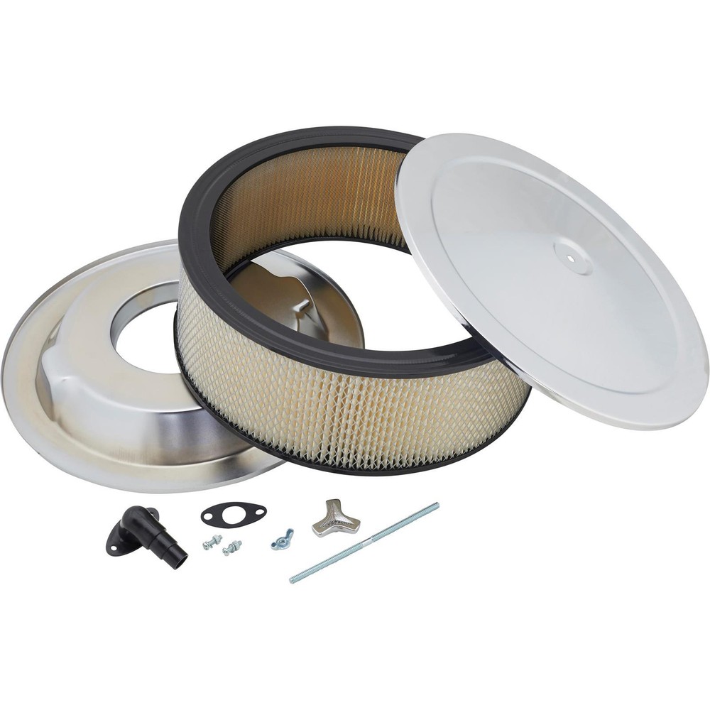Chrome Deep Dish Air Cleaner, 14 x 5 Inch