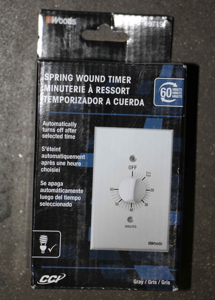 125V Spring Wound Timer GRY 60MIN SPRING TIMER