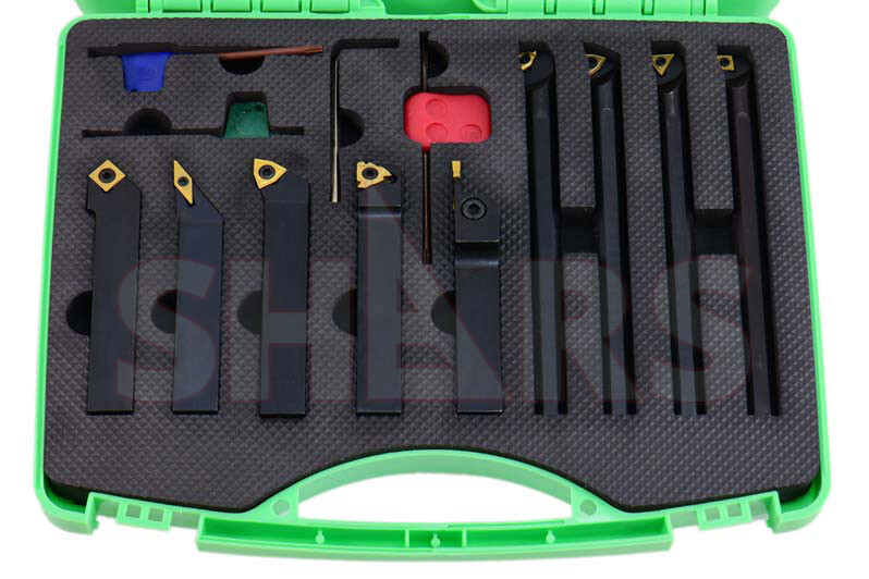 Shars 9pcs 5/8" Turning Threading + 1/2" Boring + Insert + Cert CCMT L]