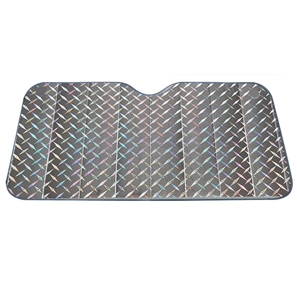 NEW Standard Silver Sun Shade With Reflective Diamond Plate Pattern 57.5" x22.5"