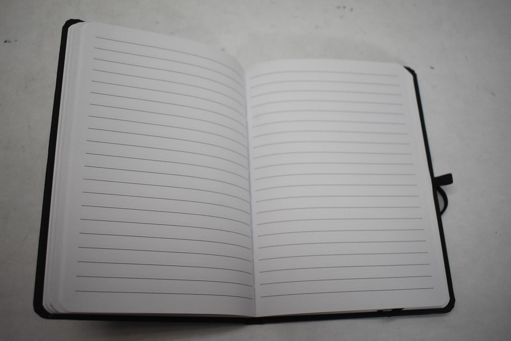 Black Journal Notebook Lined Pages Elastic Band Pen Loop 49 Pack Company BRANDED