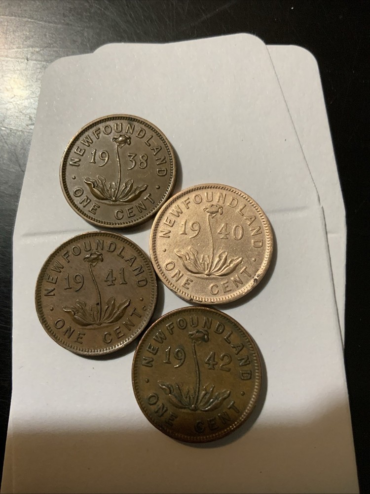 1938 Newfoundland Small Cent 4 Coins