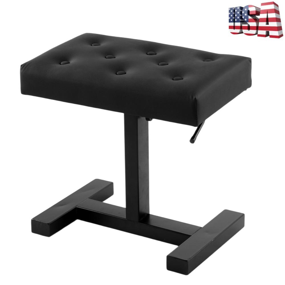 Hydraulic Lifting Piano Bench Height Adjustable Keyboard Bench Seat Stool(Black)
