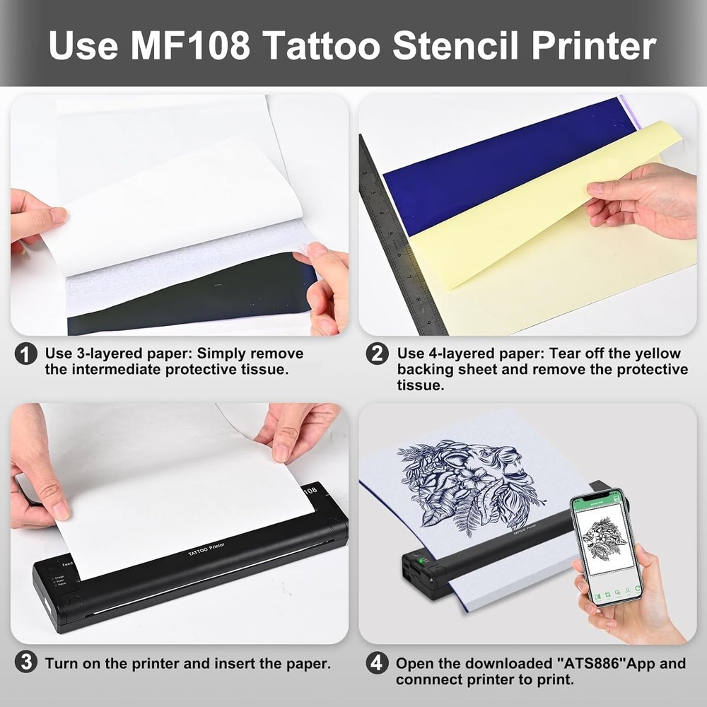 MFoffice MF108 Bluetooth Tattoo Stencil Printer