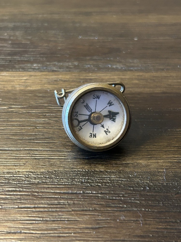 Marble's Gladstone Michigan brass compass pin back