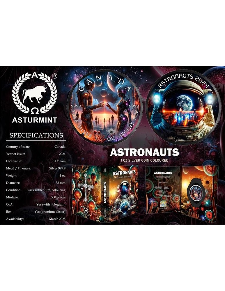 Canada 2024 $5 Astronauts 1 oz Silver Coin