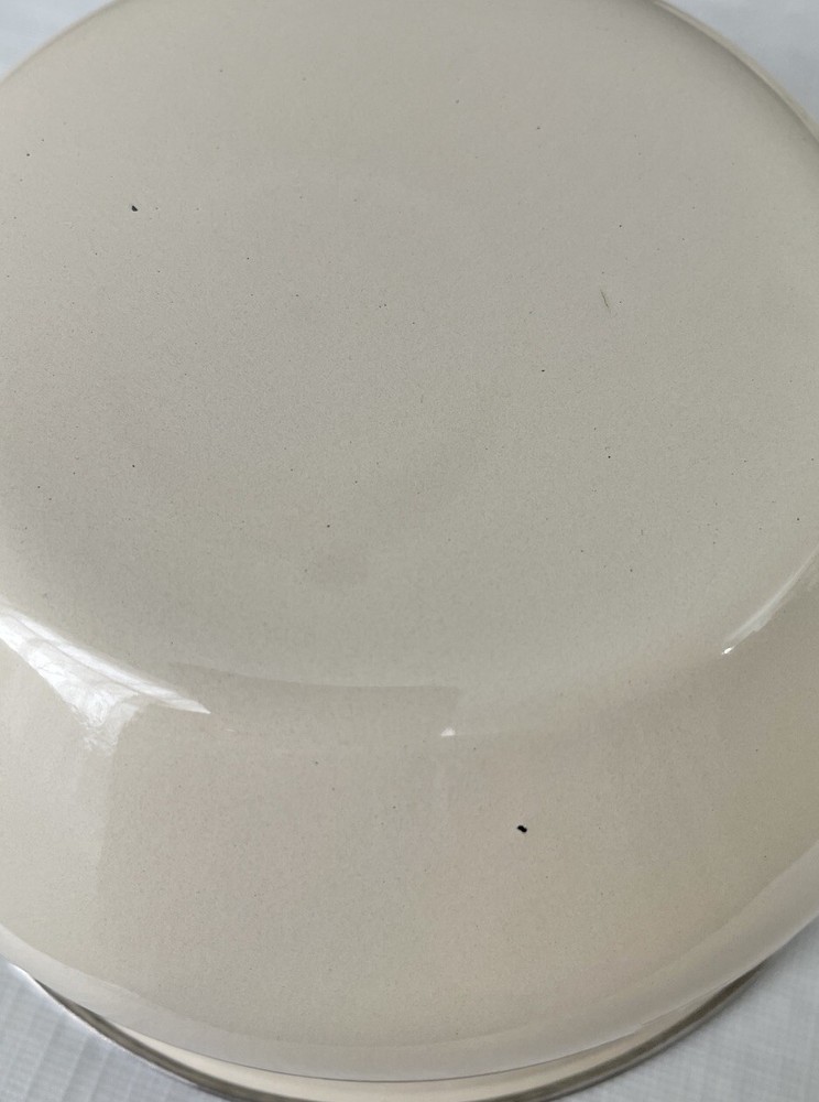 3 Enamel Nesting Mixing Bowls And Colander