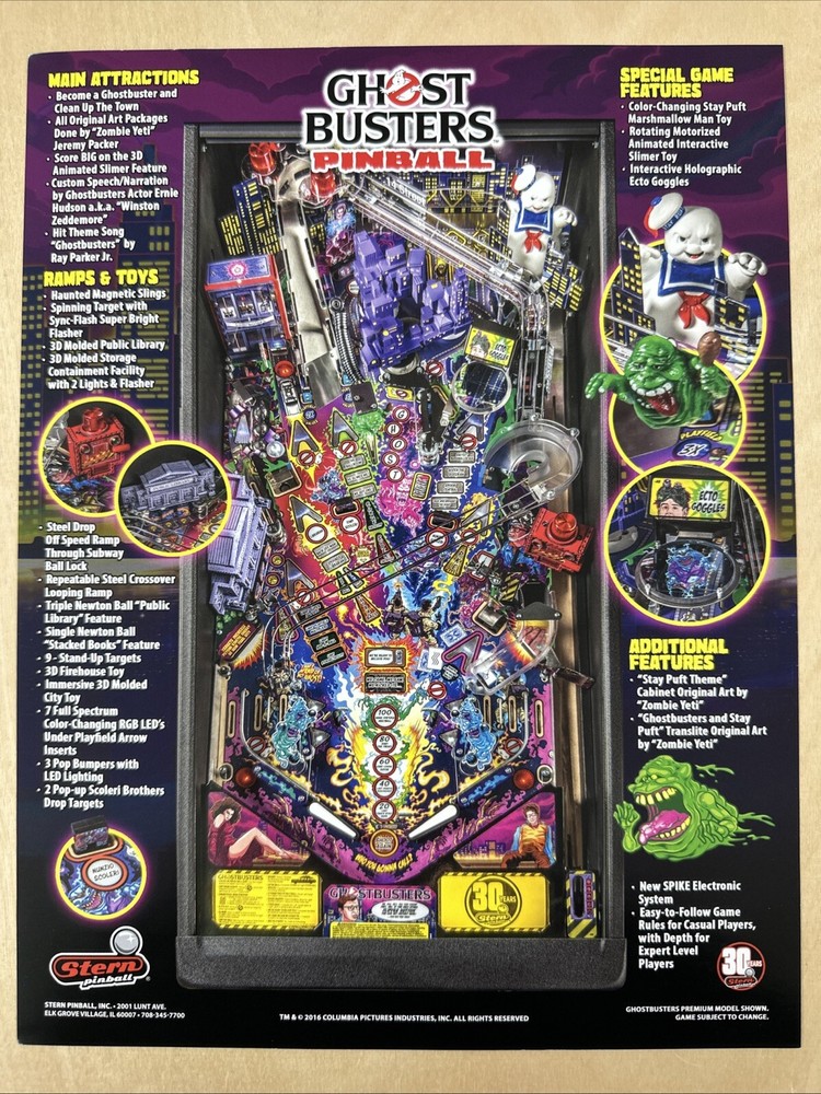 Stern Ghost Busters Premium Pinball Flyer
