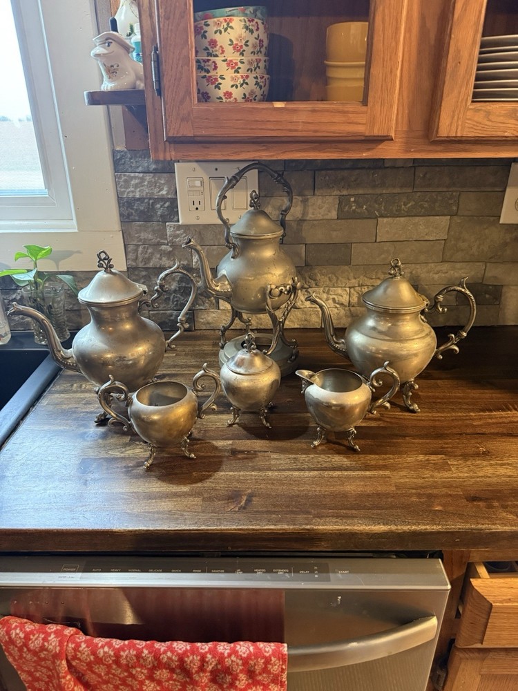 Birmingham Silver Co. Silver on Copper Tea Service