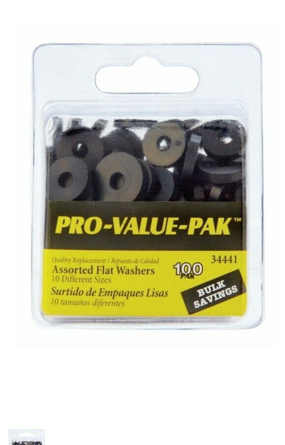 DANCO Assorted Flat Washer PRO Set, Black, 100-Piece (34441)