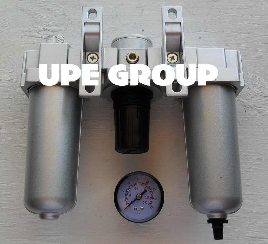 3/4" COMBO PARTICULATE FILTER MOISTURE TRAP LUBRICATOR REGULATOR & AUTO DRAIN