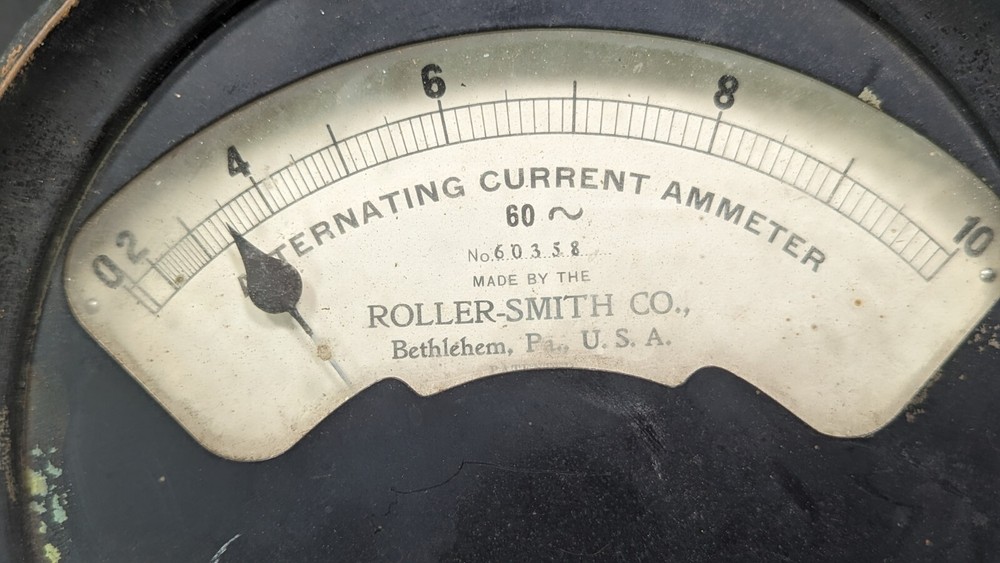 Roller Smith Alternating Current Ammeter Meter USA Untested Steampunk Style