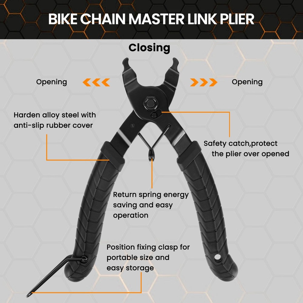 Oumers Bike Chain Repair Tools Set, Bicycle Break Tool, Master Black