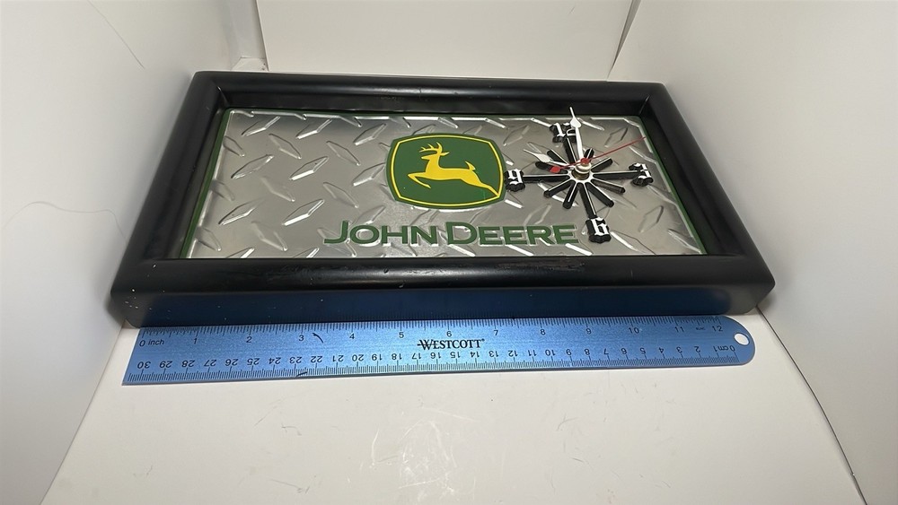 John Deere Clock Framed License Plate Design Diamond Clock Works