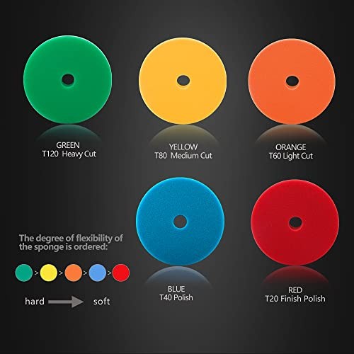 Buffing Polishing Pads, 6'' Orbital Buffer Pads Hook and Loop Buffing 150mm