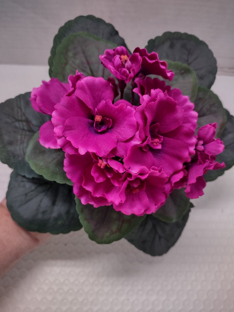 9" Artificial African violet (Magenta) without pot