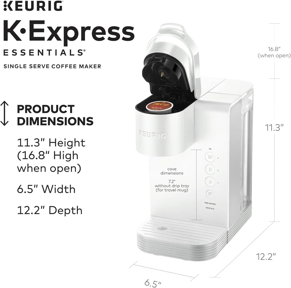 K-Express Essentials Single-Serve K-Cup Pod Coffee Maker (Cloud White)