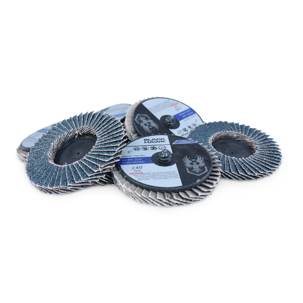 50 Pack - 3" Mini Flap Discs 60 Grit Quick Change Sanding Roloc Style Type R