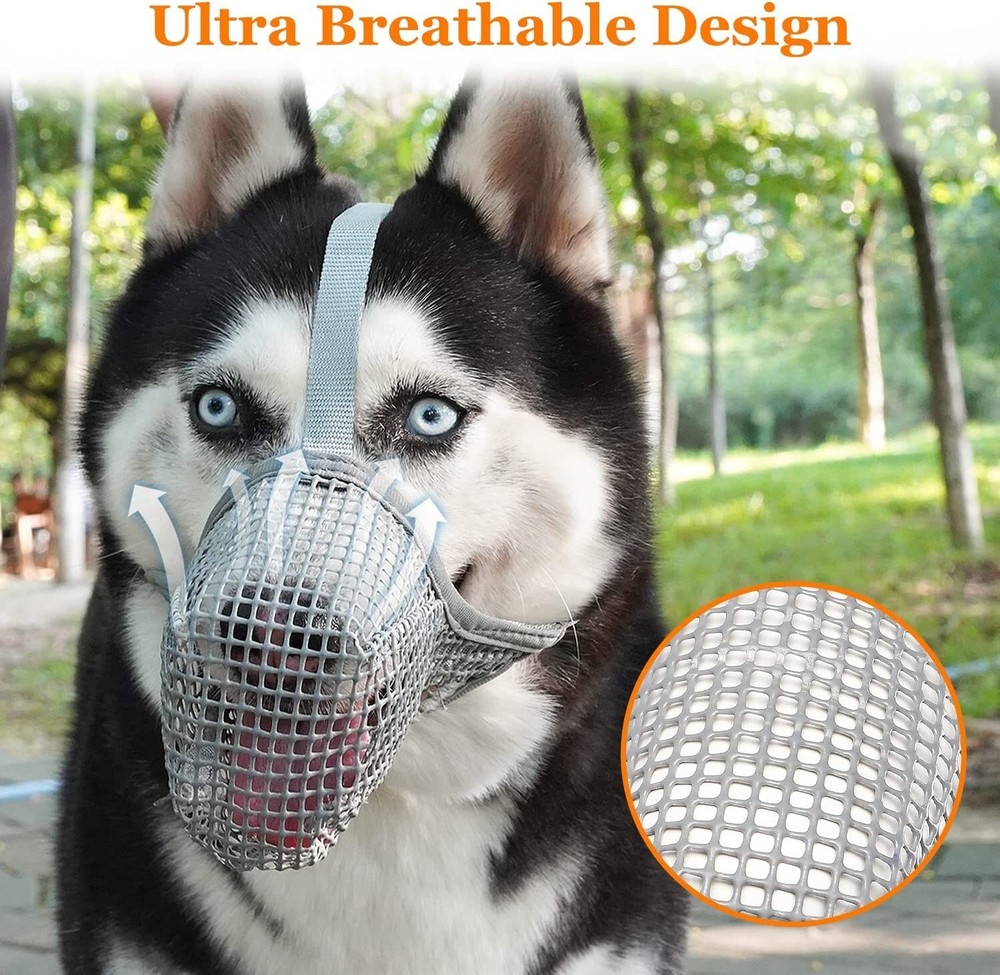 Mesh Dog Muzzle for Medium (M) Dogs Breathable Adjustable Allows Drinking