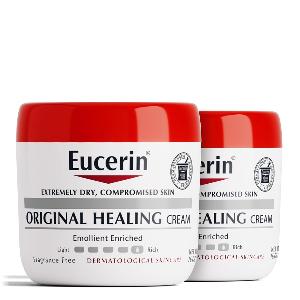Eucerin Original Healing Creme Jar, Unscented, 16 oz - 2 PACK