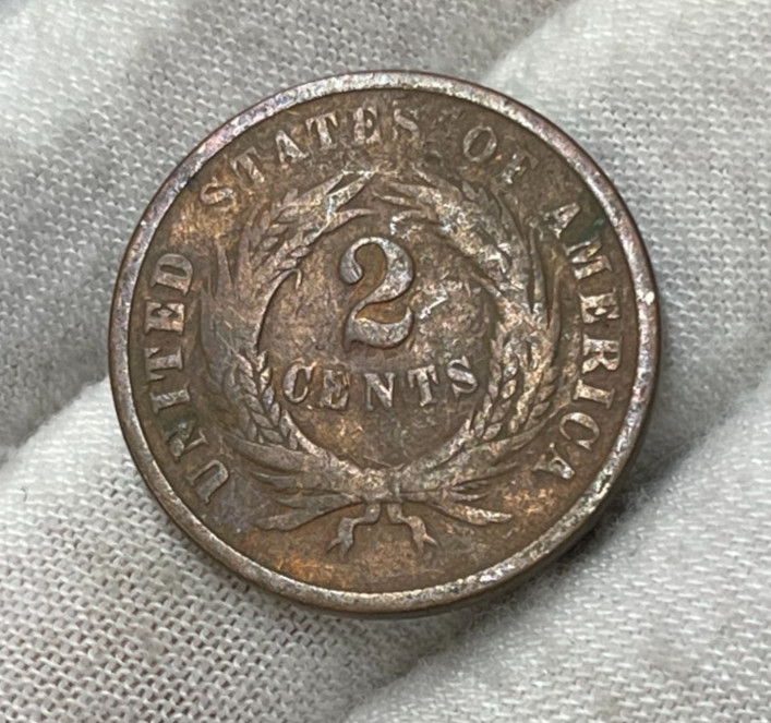1864 US 2 Cent Piece Coin
