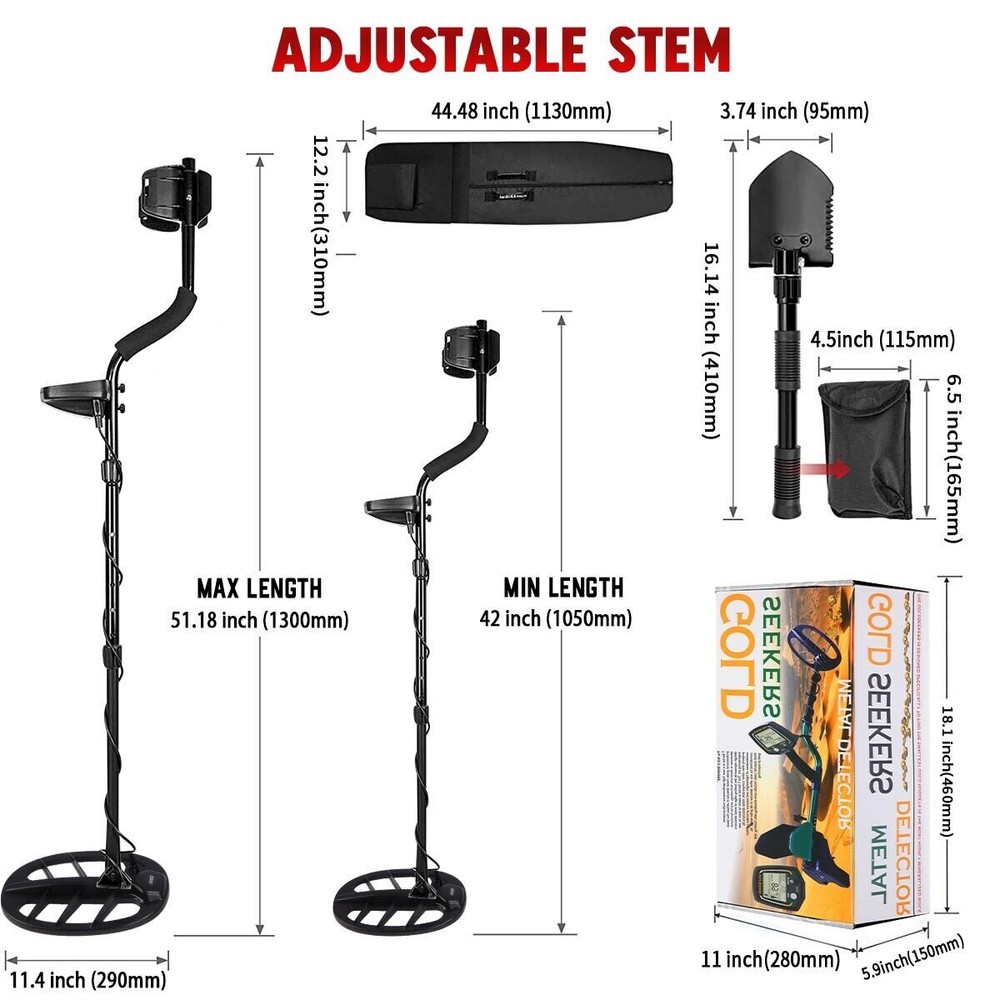 Gold Detector with Bigger LCD Display Higher Accuracy 2 Professional Modes