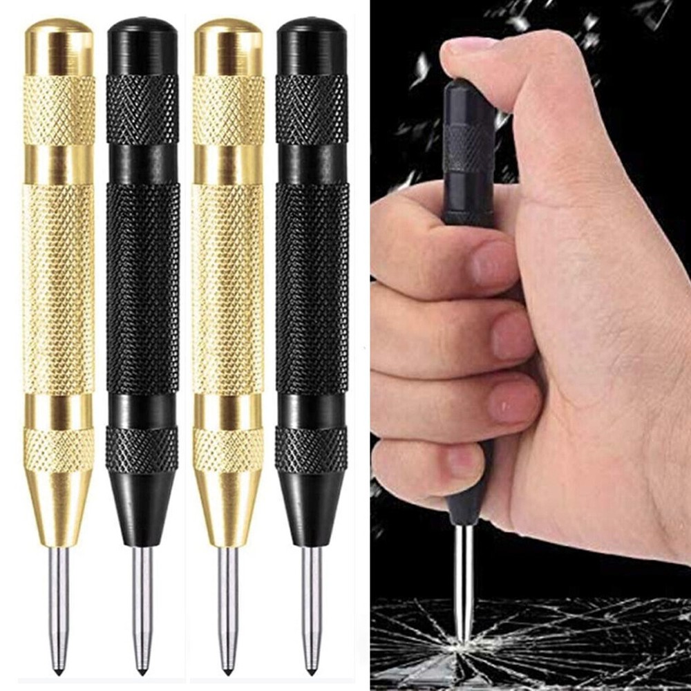 4PC Automatic Center Punch Strikes Surface Hammer Spring Loaded Breaker