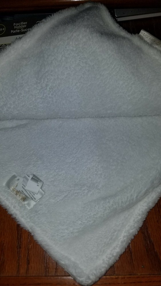 NEW Blankets & Beyond Gray White Minky Dot Teddy Bear Security Blanket