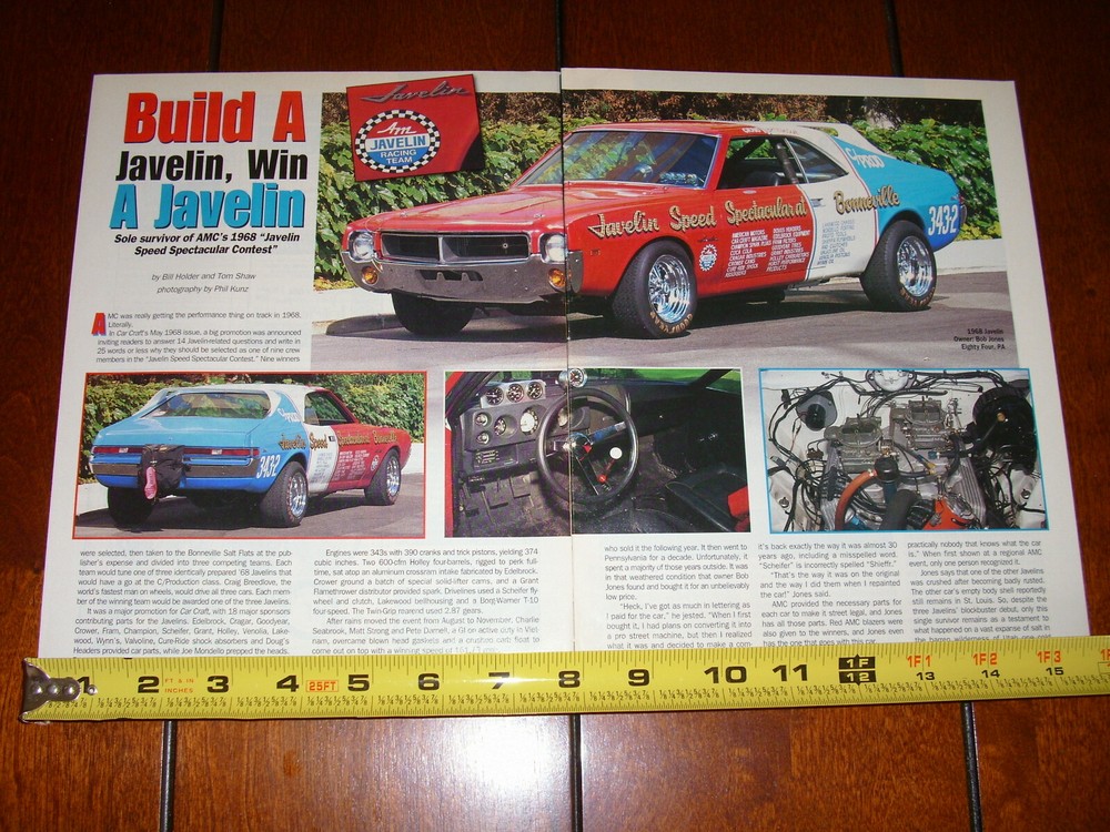 1968 AMC JAVELIN ORIGINAL 1998 ARTICLE