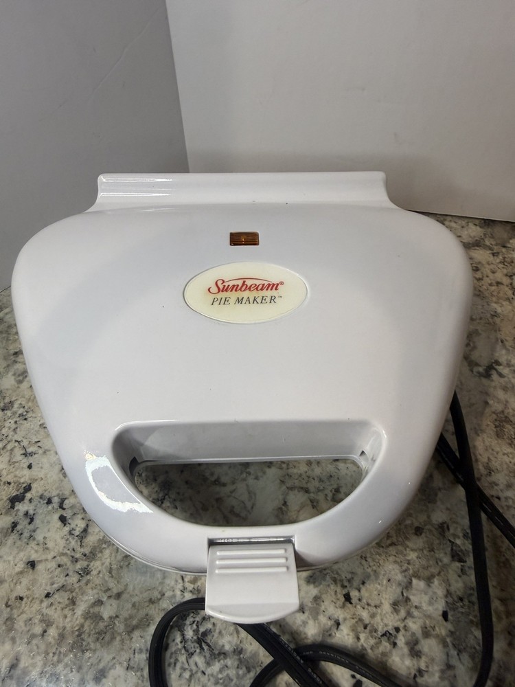 Vintage Sunbeam Pie Maker Model 4808 Two Pie Mini White MCM 1993