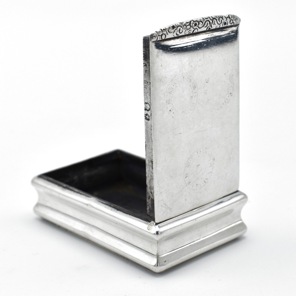 Antique Georgian Solid Silver Snuff Box 1810 Thropp & Taylor
