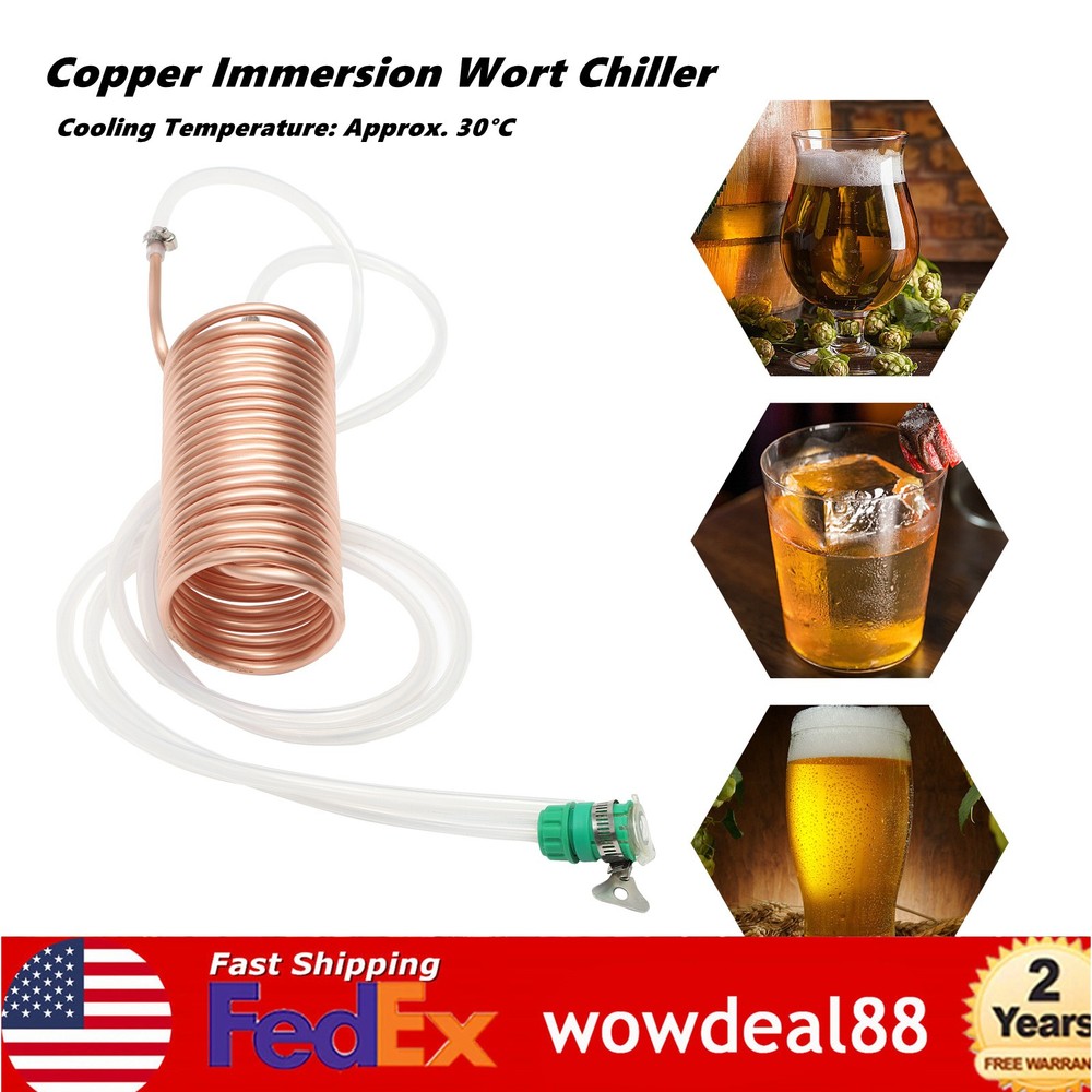 Copper Wort Chiller Beer Homebrew Immersion Cooling Coils for Homebrew