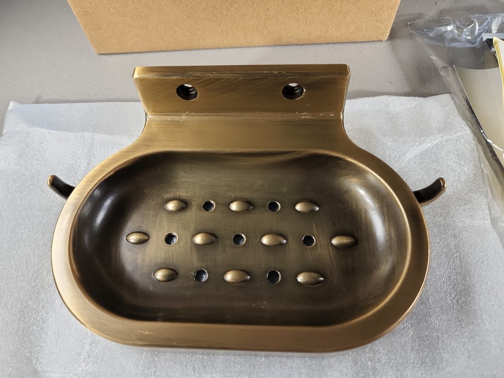 Bronze Wall Mounted Soap Dish w/ Hooks and Hardware