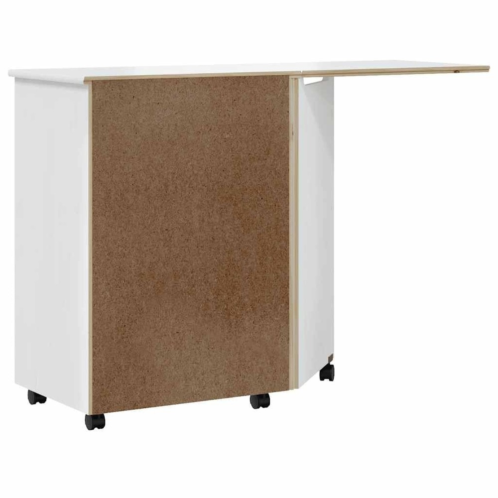 White Solid Pine Wood Rolling Cabinet Engineered Wood Plastic Locker Organizer