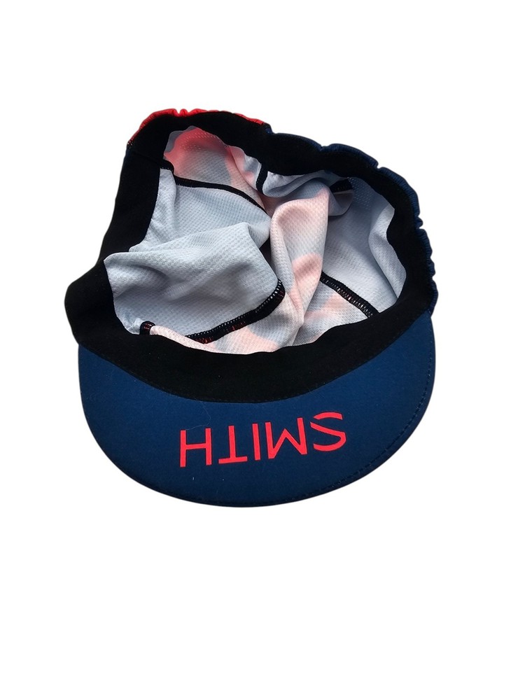 Smith 5 Panel Cycling Cap Hat Blue Red Stripe