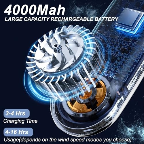 Portable Neck Fan Personal 4000mah Bladeless Cooling Neck Fan Blow Cold Air