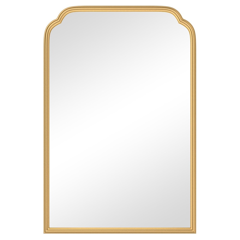 20X30 Inch Gold Bathroom Mirror for Wall, Modern Rounded Corner Rectangle Mir...