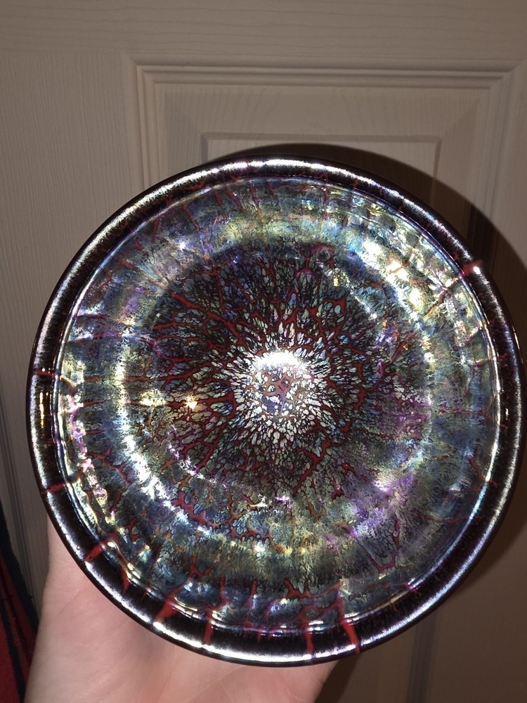 Handmade Bowl. With Metallic And Red