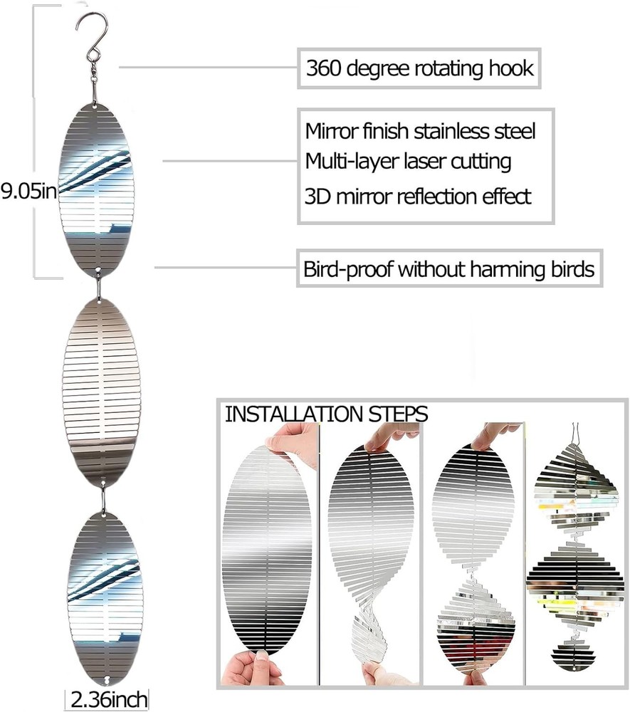 Bird Deterrent Spinners - Reflective Garden Decor