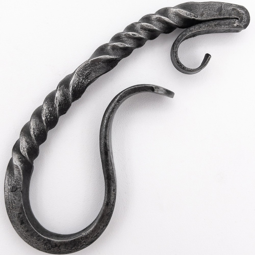 Scorching Contact Iron Pot Holder Hook Authentic Gray Iron Finish Rustic Style